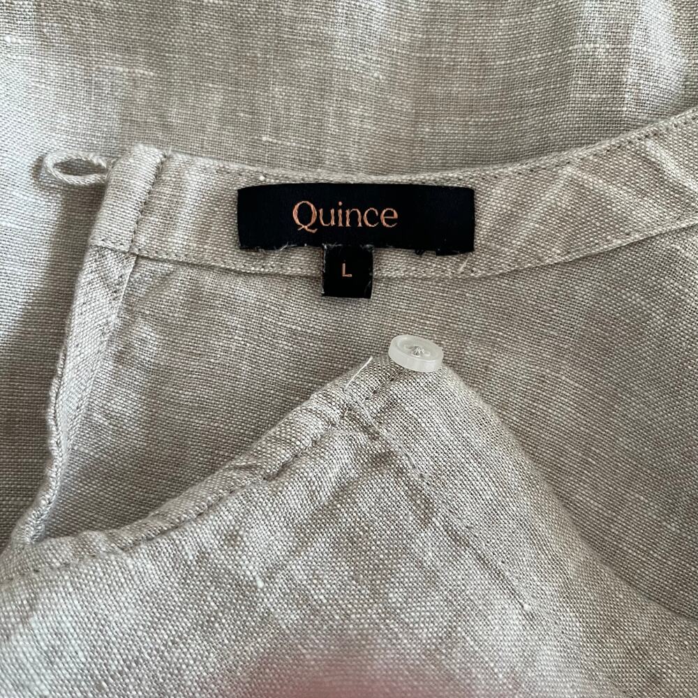 Quince Women's 100% European Linen Tank Flax Large Vacation Beach Resortwear - Picture 11 of 13